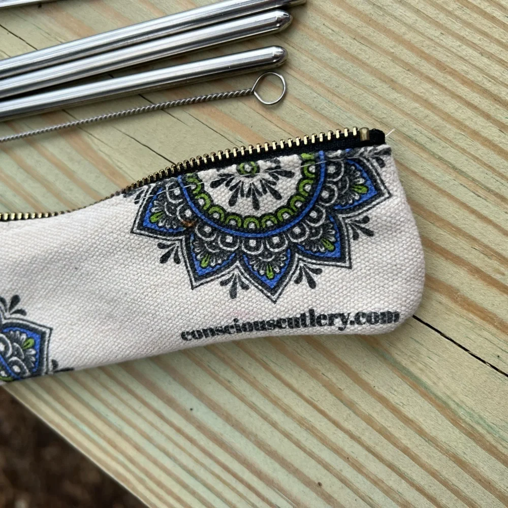 Mandala Eco-Friendly Travel Cutlery Set 7-Piece Utensils Reusable